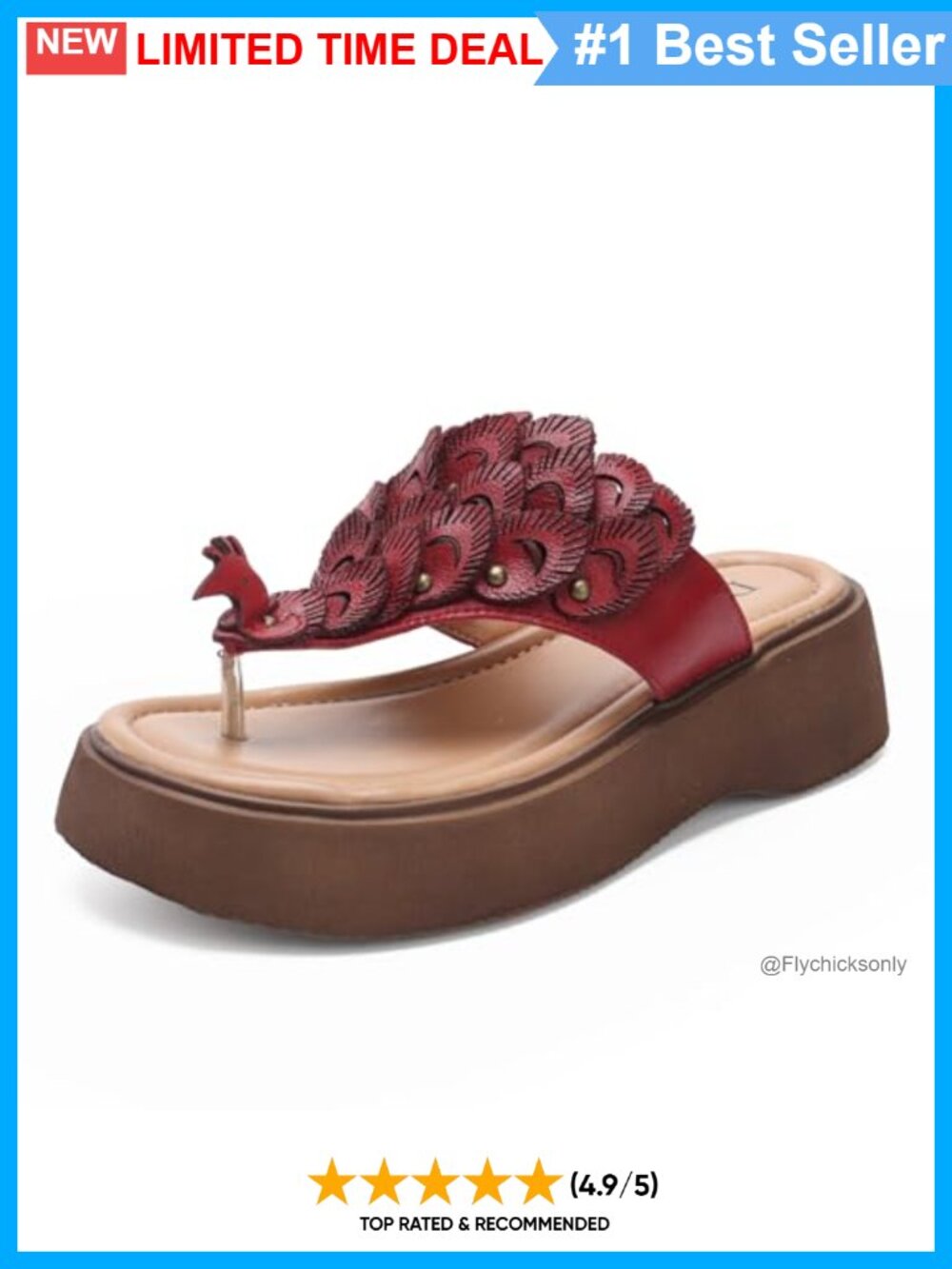 Cow Leather Slide Sandals Memory Foam Platform Wedge Comfortable Non-Slip